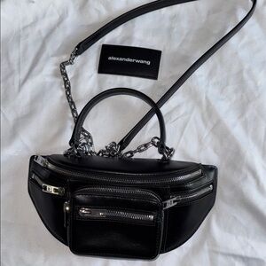 Alexander Wang Black Crossbody Bag with Silver Accents